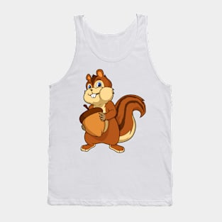 Cartoon chipmunk with nut Tank Top